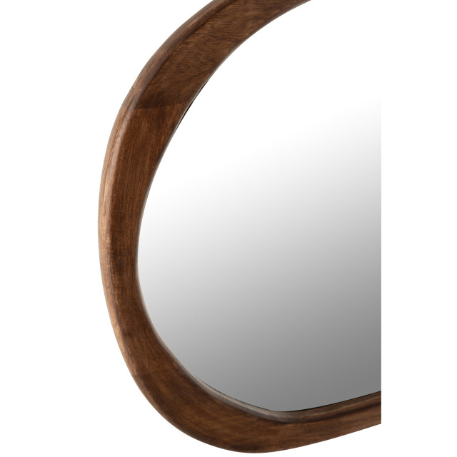J-Line spiegel onregelmatig mango hout donker large 51x3.5x83cm 3010312 large