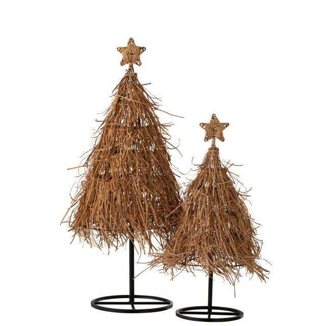 J-Line kerstboom ster rattan large 33x33x89cm 3009870 large