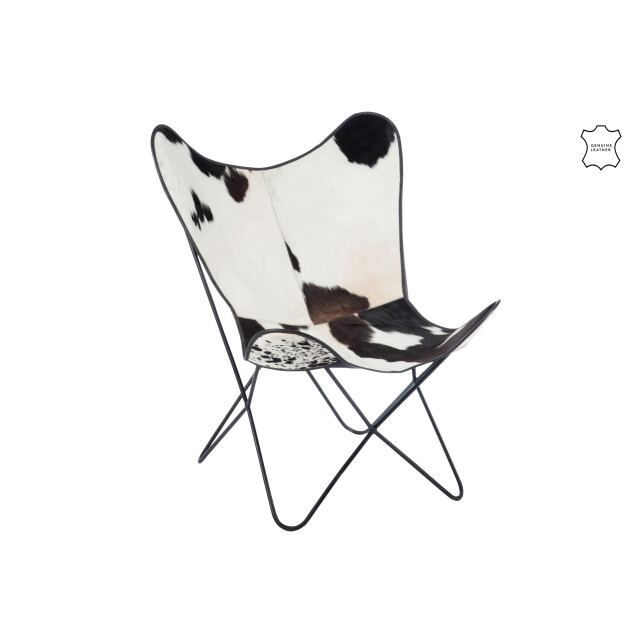 J-Line lounge stoel koevel/metaal /zwart 92x65x90cm 3002920 large