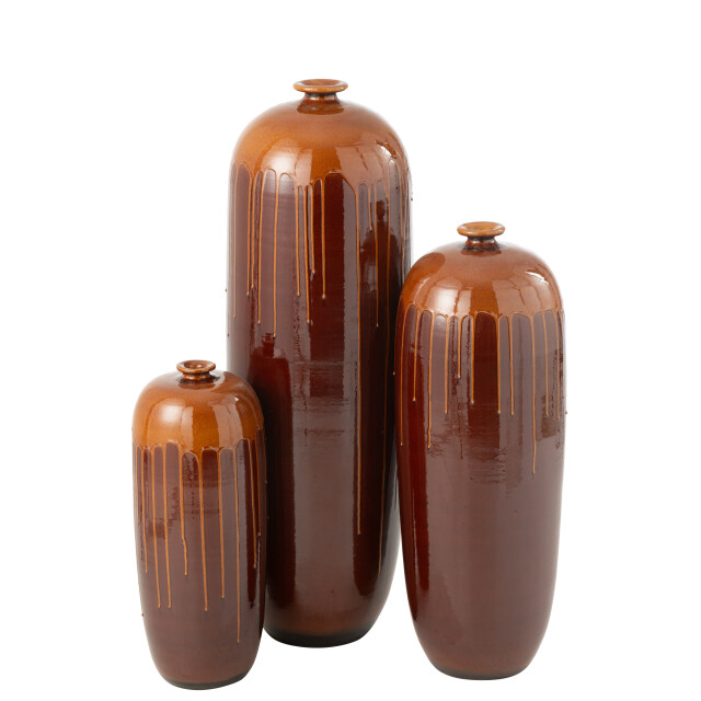 J-Line bloempot lee terra blinkend /oranje 28x28x26cm 3010013 large