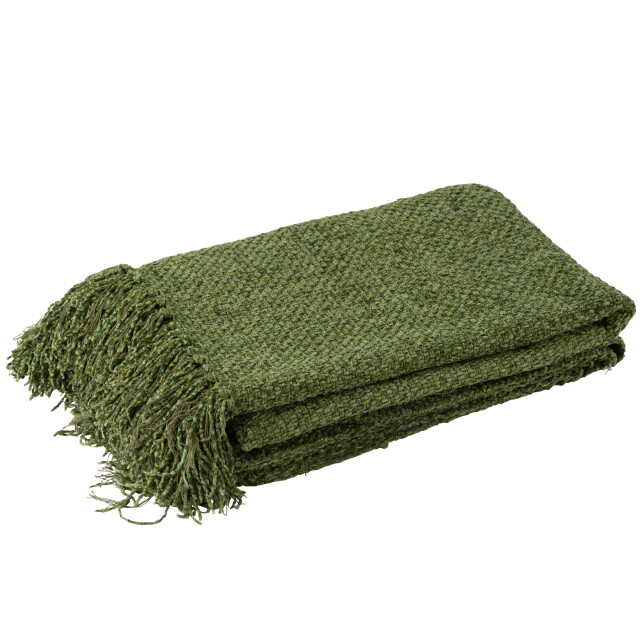 J-Line plaid gewoven+franjes viscose donker 180x130x1cm 3065656 large