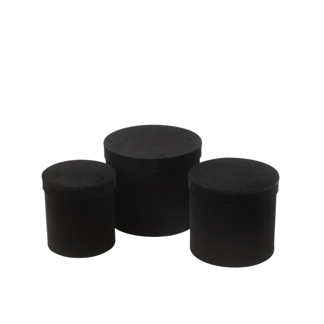 J-Line set van 3 dozen rond fluweel papier 27x27x23cm 3010171 large