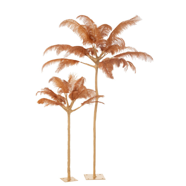 J-Line boom pluimen metaal goud/oker large 140x140x190cm 3002707 large