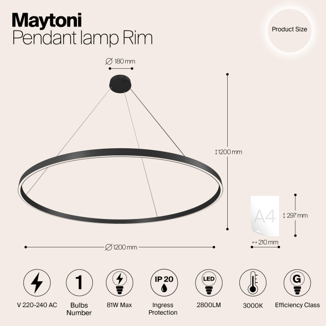 Maytoni hanglamp rim - Ø120 2994499 large