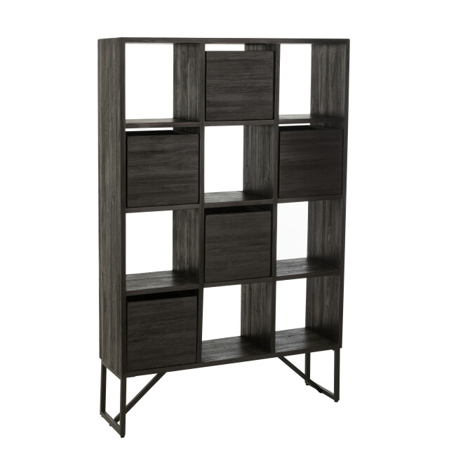 J-Line kast met lades gerecycleerd teak 100x30x158cm 3001936 large