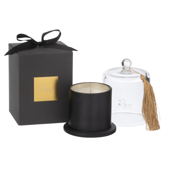 J-Line geurkaars stolp reves noir large 65uur 11x11x15.5cm 3015486 large