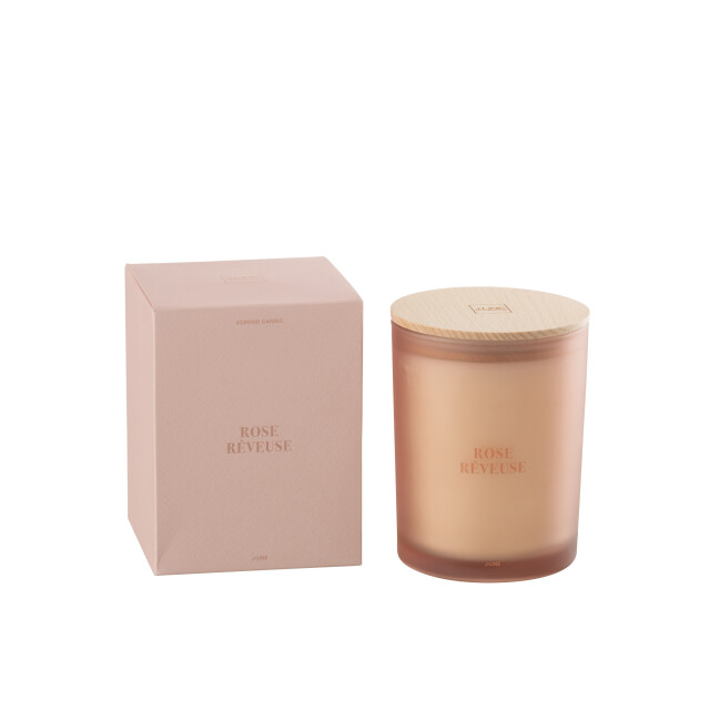 J-Line geurkaars accords essentiels rose rêveuse-52h 10.5x10.5x14cm 3065819 large
