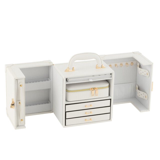 J-Line juwelenkoffer met handvat kunstleder 29.5x18.5x22cm 3009760 large