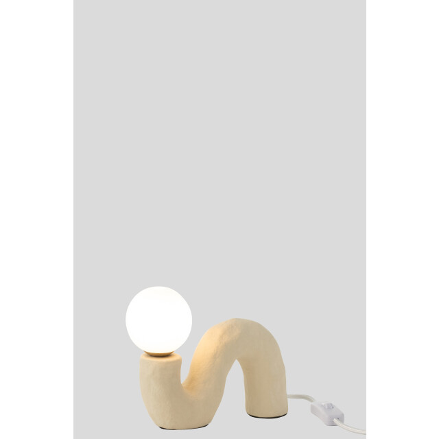 J-Line tafel lamp gekromd glas globe aardewerk 22x8x17cm 3002656 large