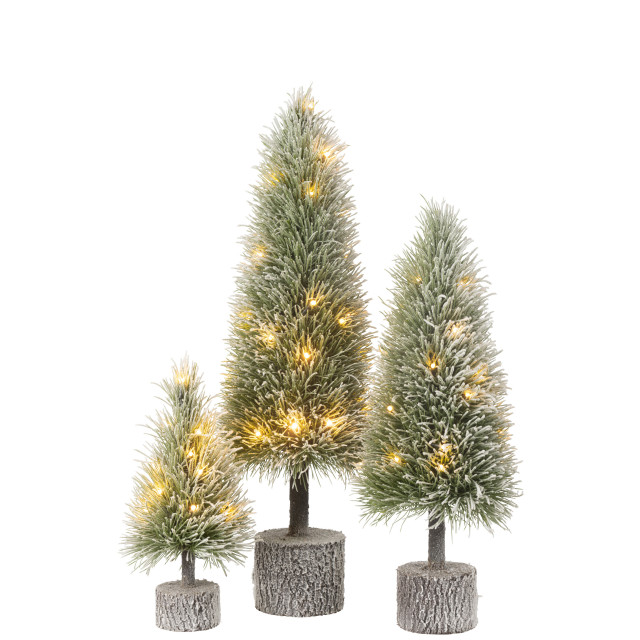 J-Line kerstboom b+led kunststof sneeuw large 20x20x75cm 3010062 large