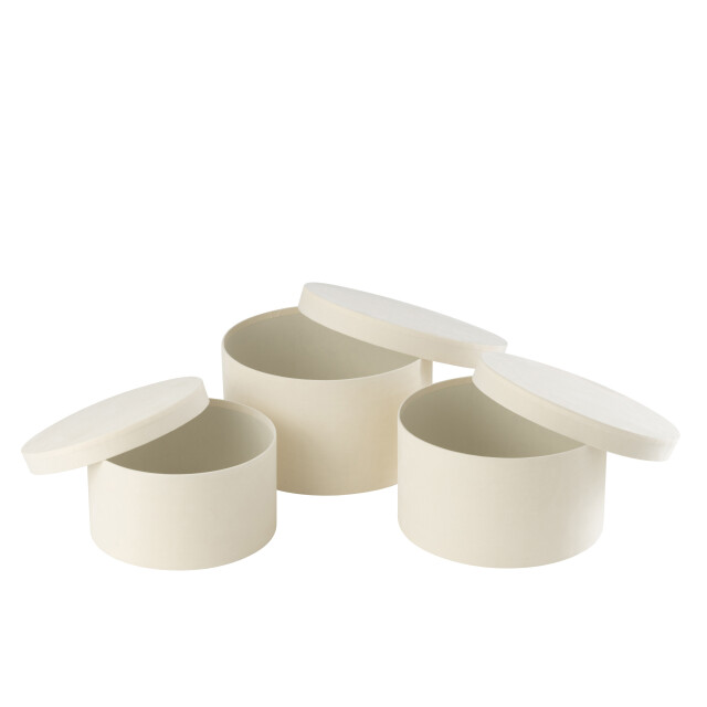 J-Line set van 3 dozen rond plat fluweel papier 32x32x18cm 3010147 large