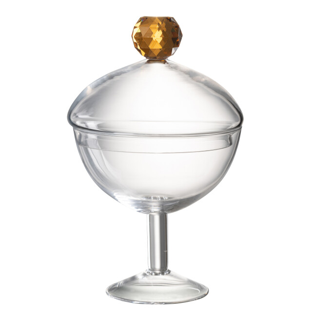 J-Line voorraadpot diamant kristal /licht oranje glas large - 3010007 large