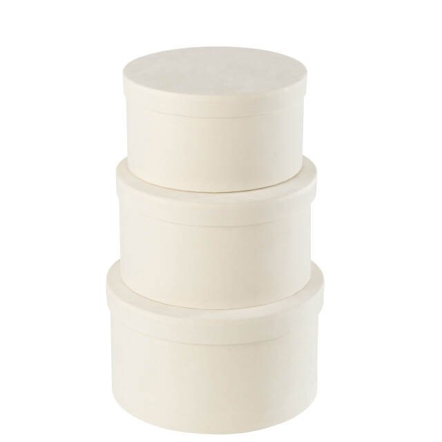 J-Line set van 3 dozen rond plat fluweel papier 32x32x18cm 3010147 large