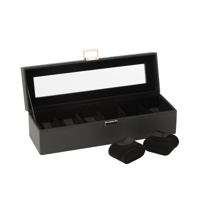 J-Line horlogedoos 6 compartimenten kunstleder 34x10.5x10cm 3009801 large