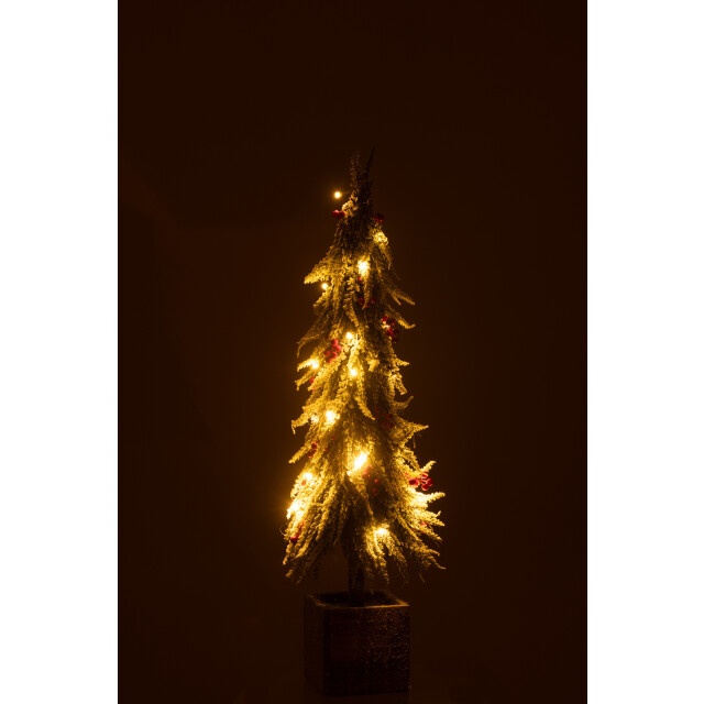 J-Line kerstboom+led kunststof sneeuw groen/ large 18x18x75cm 3010042 large