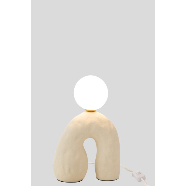 J-Line tafel lamp boog glas globe aardewerk 19.5x11x30cm 3002654 large