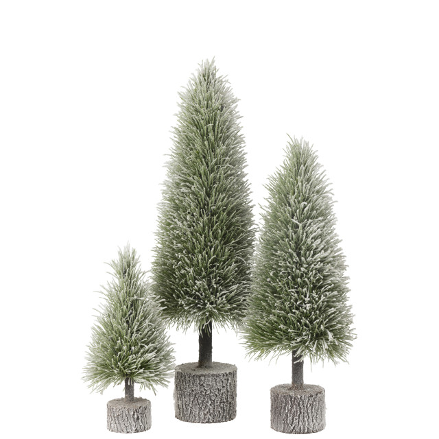 J-Line kerstboom b+led kunststof sneeuw large 20x20x75cm 3010062 large