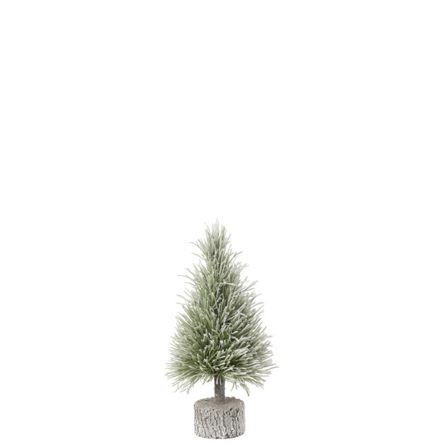 J-Line kerstboom b+led kunststof sneeuw small 15x15x36cm 3010057 large