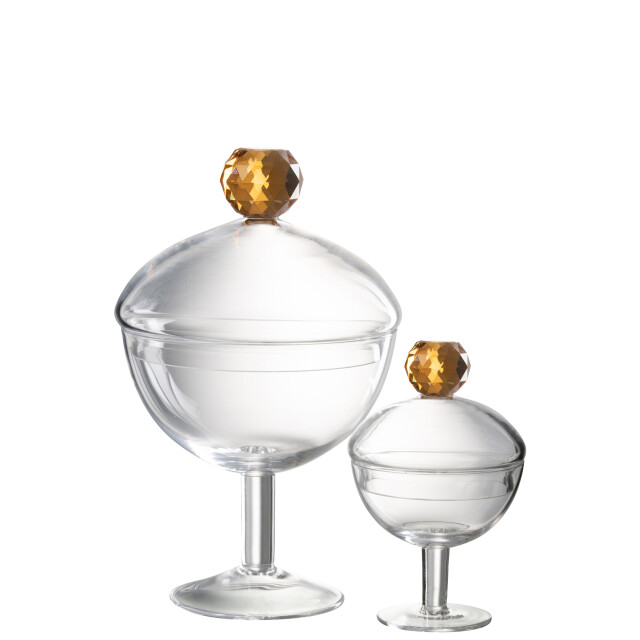 J-Line voorraadpot diamant kristal /licht oranje glas large - 3010007 large