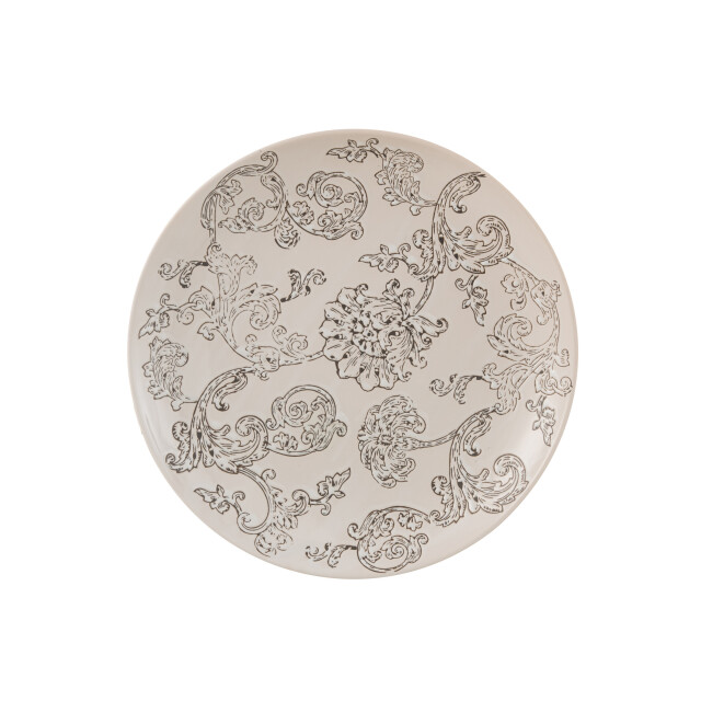 J-Line bord decoratief zen porselein wit/zwart 37x37x4cm 3009961 large