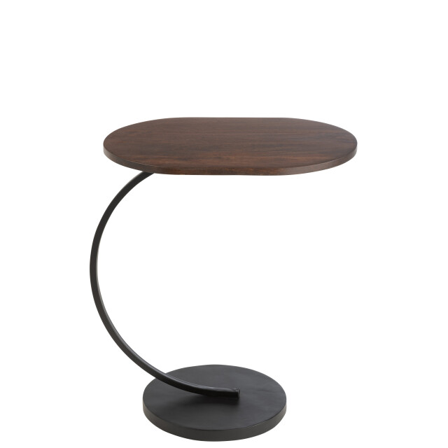J-Line bijzettafel swoosh ijzer/mangohout /zwart 50x35x59cm 3002433 large