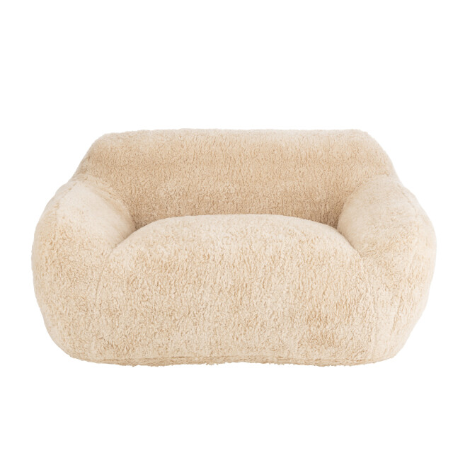 J-Line fauteuil shearl polyester creme large 152x110x81cm 3002429 large