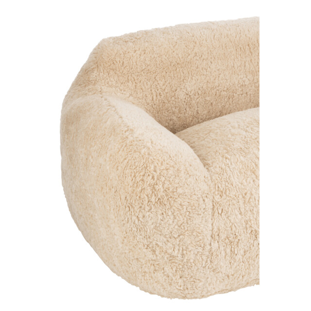 J-Line fauteuil shearl polyester creme large 152x110x81cm 3002429 large