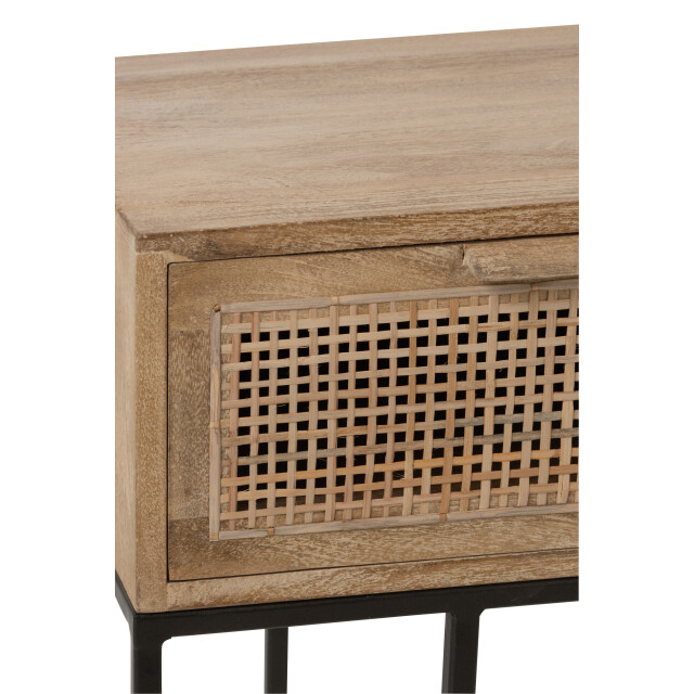 J-Line console 3laden geweven riet mangohout 120x42x80cm 3003521 large