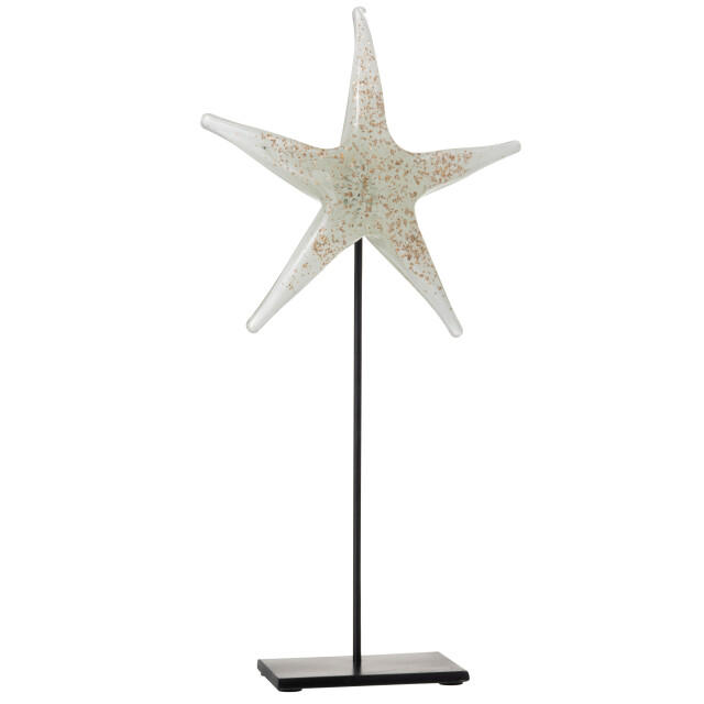 J-Line zeester op voet glas/ijzer /goud/zwart large 21x8x42cm 3011111 large