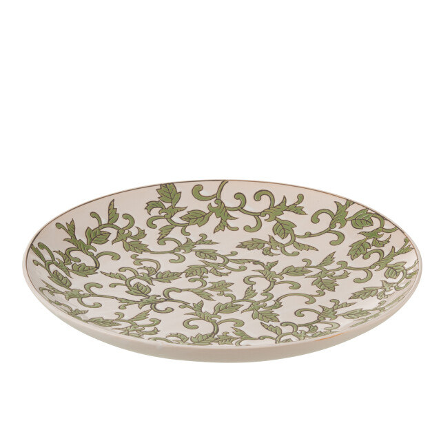 J-Line bord decoratief yezi porselein groen/wit 37x37x4cm 3009956 large