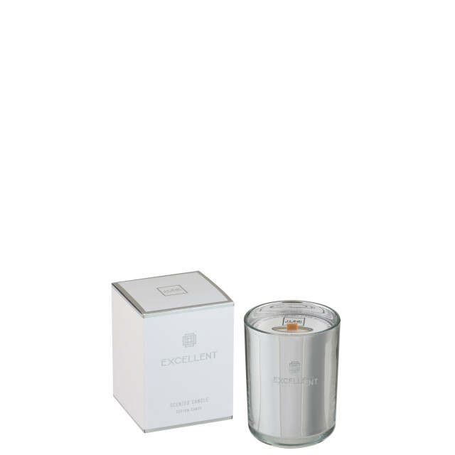J-Line geurkaars excellent cotton candy zilver small-50uur 9x9x12cm 3015524 large