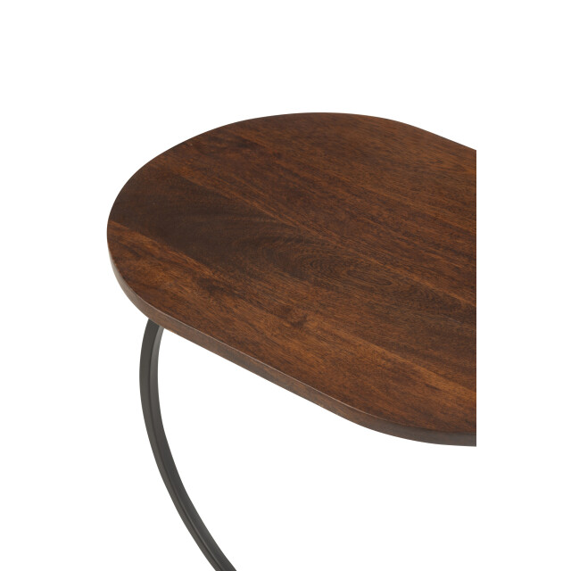 J-Line bijzettafel swoosh ijzer/mangohout /zwart 50x35x59cm 3002433 large