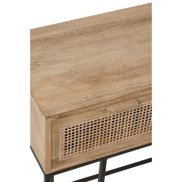 J-Line console 3laden geweven riet mangohout 120x42x80cm 3003521 large