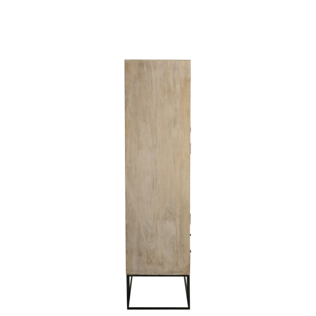 J-Line kast 3deuren+4laden geweven riet mangohout 115x45x175.5cm 3003523 large