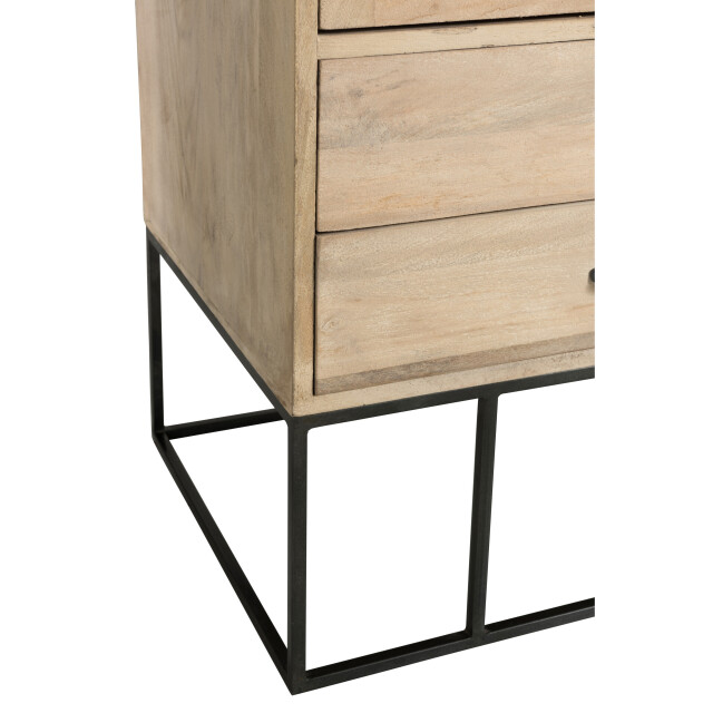 J-Line kast 3deuren+4laden geweven riet mangohout 115x45x175.5cm 3003523 large