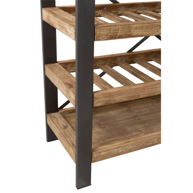 J-Line wijnrek 50 flessen+glazen hout/metaal 114x38x188cm 3003519 large