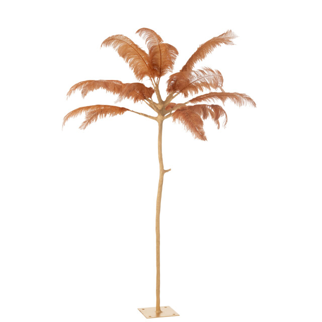 J-Line boom pluimen metaal goud/oker large 140x140x190cm 3002707 large