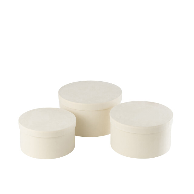 J-Line set van 3 dozen rond plat fluweel papier 32x32x18cm 3010147 large