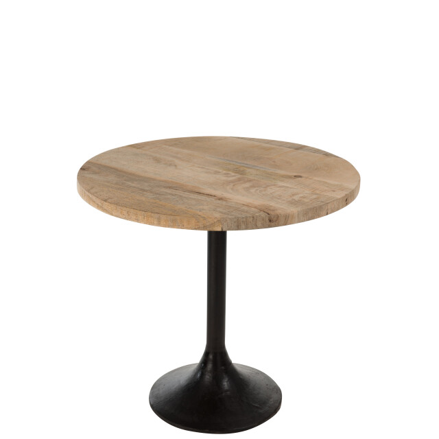 J-Line tafel bar rond hout/metaal /zwart 65x65x60.5cm 3003230 large