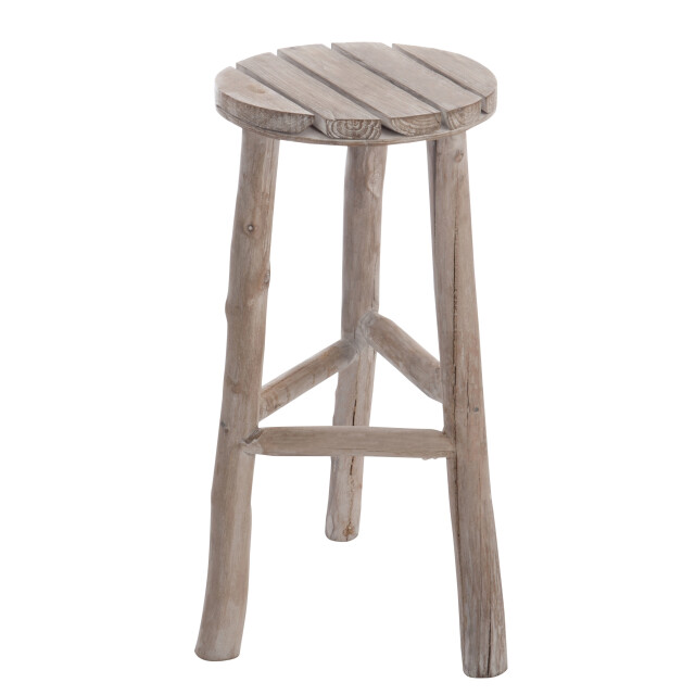 J-Line barstoel rond hout white wash m 40x40x53cm 3013904 large