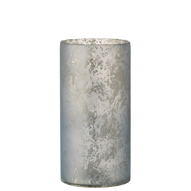 J-Line theelichthouder rond glas sneeuw extralarge 17.5x17.5x35cm 3013910 large