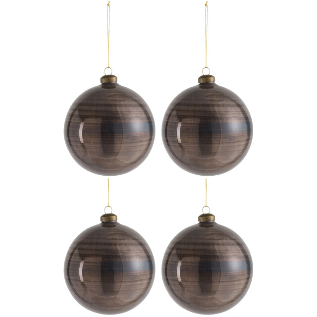 J-Line doos van 4 kerstbal glas antiek large 12x12x12cm 3010945 large