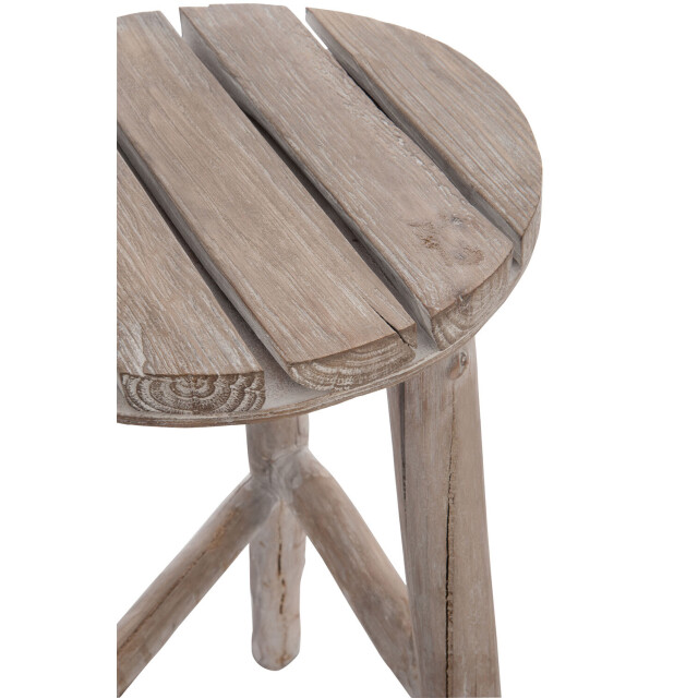 J-Line barstoel rond hout white wash m 40x40x53cm 3013904 large