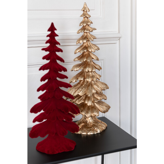 J-Line denneboom velours resine small 14.5x9x36cm 3002768 large