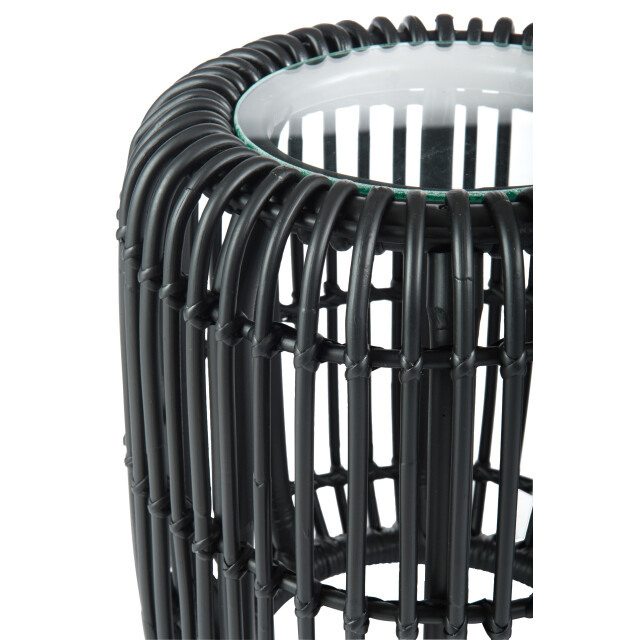 J-Line bijzettafel rond rotan/glas mat 35x35x45cm 3003122 large