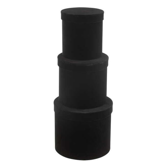 J-Line set van 3 dozen rond fluweel papier 27x27x23cm 3010171 large