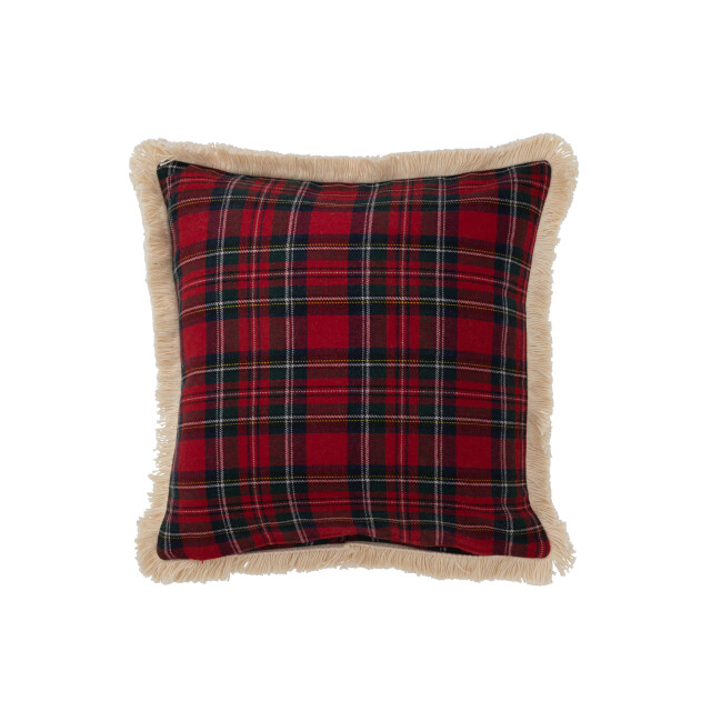 J-Line kussen ruit famille rood/groen 45x45x12cm 3001846 large