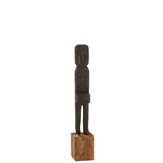 J-Line statue boro gerecycleerd hout /naturel 20x20x115cm 3009249 large