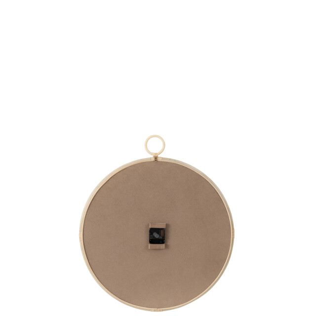 J-Line wandklok kyr rotan/mdf natuur/wit medium 55.5x4.5x64cm 3009231 large