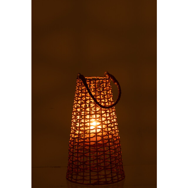 J-Line lantaarn anais rotan natural small 25x25x42.5cm 3002012 large